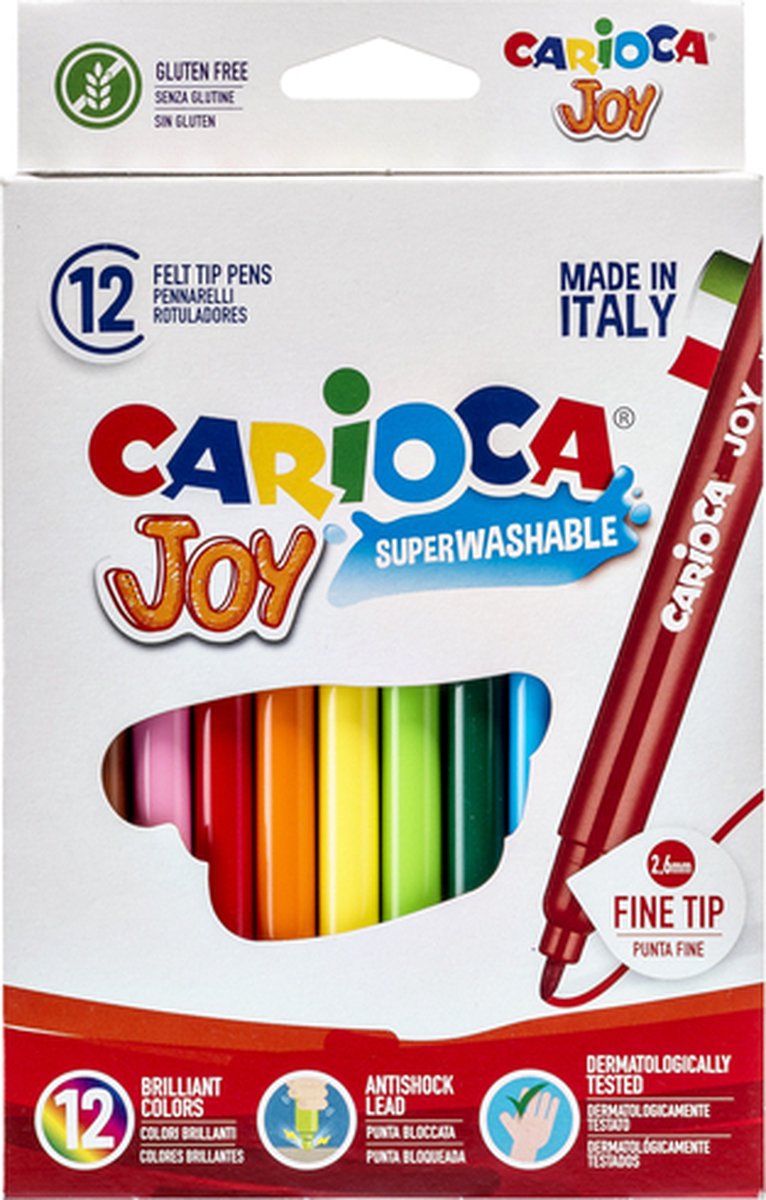 Viltstiften Carioca Joy set à 12 kleuren | 48 stuks
